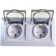 Розетка с/у 2x2P+E 16А, IP44, с крышкой/шторками, Schneider Electric Glossa [GSL000147] белый
