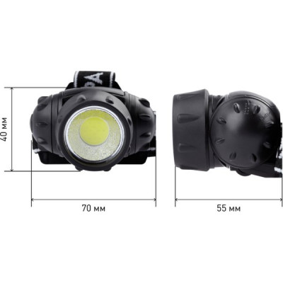 Фонарь налобный 3W COB, 105Лм, 3 режима, 3xAAA, IP40, ЭРА [GB-410]