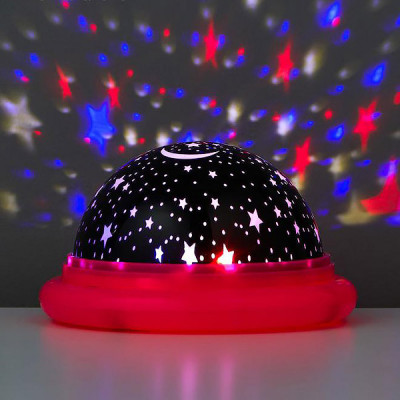 Ночник-проектор Летающая тарелка LED, 2 режима от бат.3ААА/USB МИКС, 11х11х6,5см [5163033]
