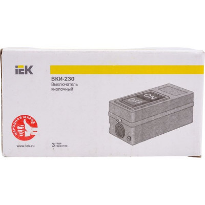 Выключатель кнопочный ВКИ-230 трехполюсный 16А IP40 230/400В, IEK [KVK30-16-3]