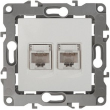 Розетка с/у компьютерная 2xRJ45, ЭРА12 [12-3108-01М][10] белый матовый