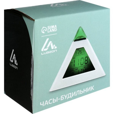 Будильник, 7 цветов дисплея, термометр., LuazON LB-05 