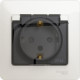 Розетка с/у 2P+E 16А, IP44 с крышкой/шторками, Schneider Electric Glossa [GSL000648] перламутр