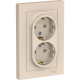 Розетка с/у 2x2P+Е 16A, IP20, в сборе, Schneider Electric ATLASDESIGN [ATN000224] бежевый [10]