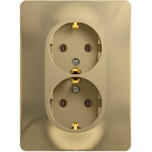 Розетка с/у 2x2P+E 16A, Schneider Electric Glossa [GSL000424] титан