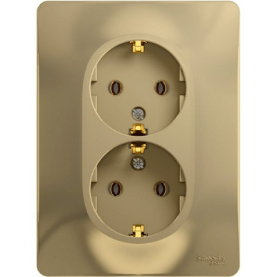 Розетка с/у 2x2P+E 16A, Schneider Electric Glossa [GSL000424] титан