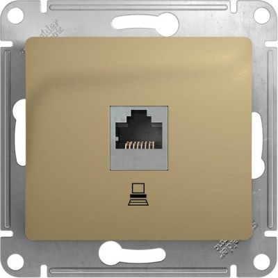 Розетка с/у компьютерная 1xRJ45, IP20, Schneider Electric Glossa [GSL000481K] титан