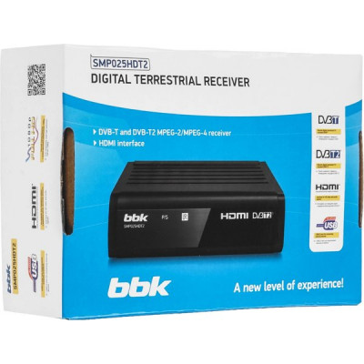 Приставка для цифрового DVB-T2 BBK SMP025HDT2 черный