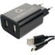 Зарядное устройство Cablexpert, 2хUSB 2.4A + кабель Type-C 1м, [MP3A-PC-37] черный