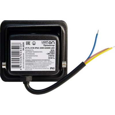 Прожектор LED  30W, 6500K, IP65, SMD, 2100Лм, LightOn [LT-FL-02-IP65-30W-6500K LED]