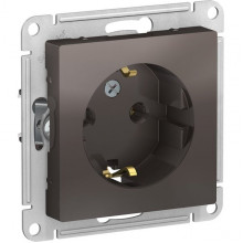 Розетка с/у 2P+E 16A, IP20, Schneider Electric ATLASDESIGN [ATN000643] мокко