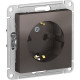 Розетка с/у 2P+E 16A, IP20, Schneider Electric ATLASDESIGN [ATN000643] мокко
