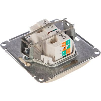 Розетка с/у компьютерная 2xRJ45, IP20, Schneider Electric Glossa [GSL000285KK] бежевый