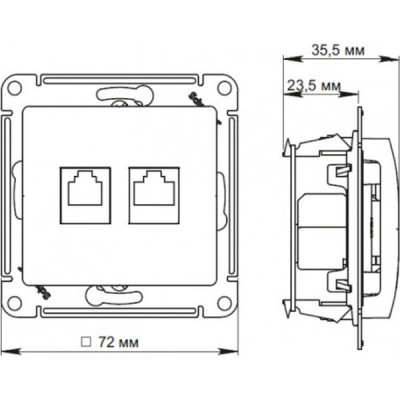 Розетка с/у компьютерная 2xRJ45, IP20, Schneider Electric Glossa [GSL000285KK] бежевый