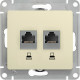 Розетка с/у компьютерная 2xRJ45, IP20, Schneider Electric Glossa [GSL000285KK] бежевый