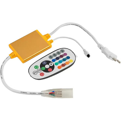 Контроллер RGB для ленты 220В, 1200W, ИК пульт 24кн, 95*60*15, GL [GDC-RGB-1200-IP67-220]