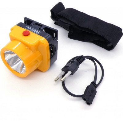 Фонарь налобный 1LED, аккум. 4V0.5Ah, ЗУ 220В, Трофи [TG1]