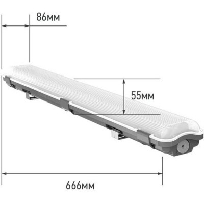 Светильник линейный для ламп 2xT8-LED 1200мм, IP65, IN-HOME ССП-458