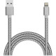 Кабель USB - Lightning, 1.0м, Jet.A [JA-DC44 Silver] в оплётке, серебристый