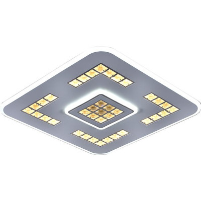 Люстра LED 190W, ПДУ 3000-6500K, акрил, 500*500*50, Росток [C7025/500 WT] белый