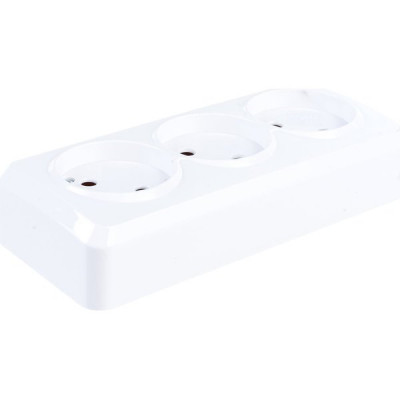 Розетка о/у 3x2P 10А, SmartBuy Юпитер [SBE-03w-10-S3-N] белый