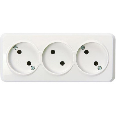 Розетка о/у 3x2P 10А, SmartBuy Юпитер [SBE-03w-10-S3-N] белый