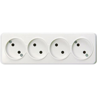 Розетка о/у 4x2P 10А, SmartBuy Юпитер [SBE-03w-10-S4-N] белый