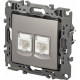 Розетка с/у компьютерная 2xRJ45, ЭРА12 [12-3108-16][10] титан