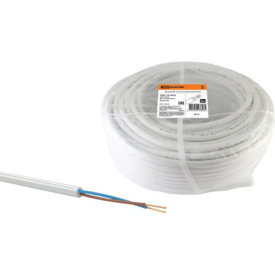 Провод ПВС 2*2,5, круглый, белый, в бухте 50м, TDM [SQ0118-0028] ГОСТ