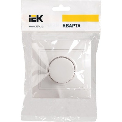 Светорегулятор (диммер) поворотный с/у, 400Вт, IP20, IEK КВАРТА ВСР10-1-0-КБ [EDK10-K01-03-DM] белый