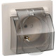 Розетка с/у 2P+E 16А, IP44, с крышкой/шторками, IEK КВАРТА [ERK71-K01-10-DM-44] белый