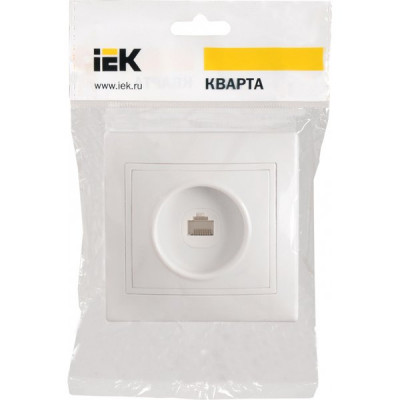 Розетка с/у компьютерная 1xRJ45, IP20, IEK КВАРТА РК10-КБ [EKK10-K01-DM] белый