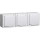 Розетка о/у 3x2P+E, IP54, IEK ГЕРМЕС PLUS РСб23-3-ГПБб [ERMP32-K01-16-54-EC] белый