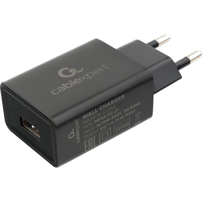 Зарядное устройство Cablexpert, 1А [MP3A-PC-21] черный
