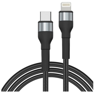 Кабель Type-C - Lightning, 2.0м, 5А QC3.0, Jet.A [JA-DC60 Black] опл., PD, черный