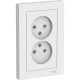 Розетка с/у 2x2P 16A, IP20, в сборе, Schneider Electric ATLASDESIGN [ATN000120] белый