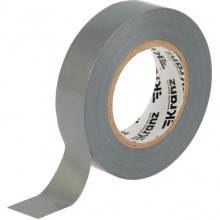 Изолента ПВХ 19мм*25м*0,13мм, серая, KRANZ [KR-09-2208]