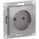 Розетка с/у 2P 16A, IP20, Schneider Electric ATLASDESIGN [ATN000341] алюминий