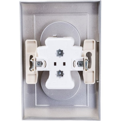 Розетка с/у 2x2P 16A, IP20, в сборе, Schneider Electric ATLASDESIGN [ATN000320] алюминий