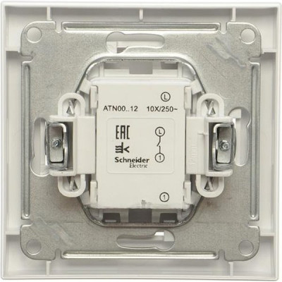 Выключатель с/у 1-кл 10А, IP20, в сборе, Schneider Electric ATLASDESIGN [ATN000112][15] белый