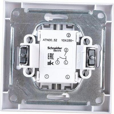 Выключатель с/у 2-кл 10А, IP20, в сборе, Schneider Electric ATLASDESIGN [ATN000152] белый