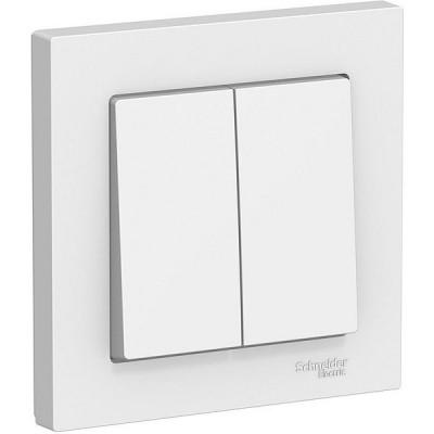 Выключатель с/у 2-кл 10А, IP20, в сборе, Schneider Electric ATLASDESIGN [ATN000152] белый