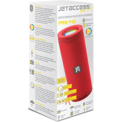 Колонка Jet.A, BT, MP3 microSD, USB, 10W, 1800mAh, черная [PBS-140 Black]