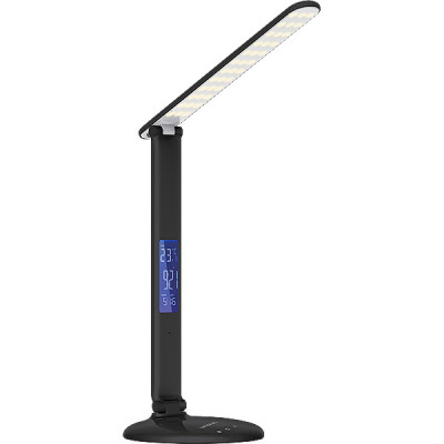 Светильник настольный LED  9W, 2800-6500K, сенс., будильник/метеостанция, NATIONAL [NL61] черный