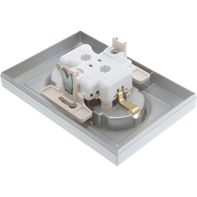 Розетка с/у 2x2P+Е 16A, IP20, со штор., в сборе, Schneider Electric ATLASDESIGN [ATN000326] алюминий