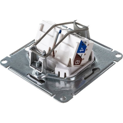 Розетка с/у компьютерная 2xRJ45, IP20, Schneider Electric ATLASDESIGN [ATN000385] алюминий