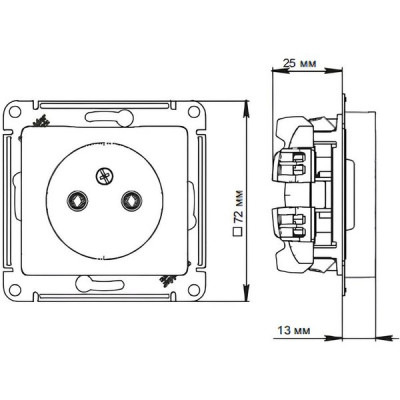 Розетка с/у 2P 16A, IP20, Schneider Electric Glossa [GSL000341] алюминий