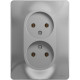 Розетка с/у 2x2P 16A, IP20, Schneider Electric Glossa [GSL000320] алюминий