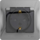 Розетка с/у 2P+E 16А, IP44, с крышкой/шторками, Schneider Electric Glossa [GSL000348] алюминий