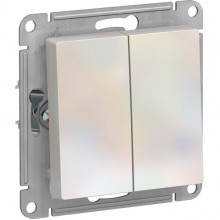 Выключатель с/у 2-кл 10А, IP20, Schneider Electric ATLASDESIGN [ATN000451] жемчуг